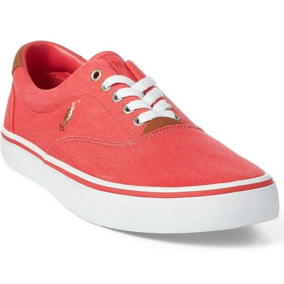 Polo Ralph Lauren Other - Ralph Lauren Polo Mens size 9 coral red canvas classic skate sneakers